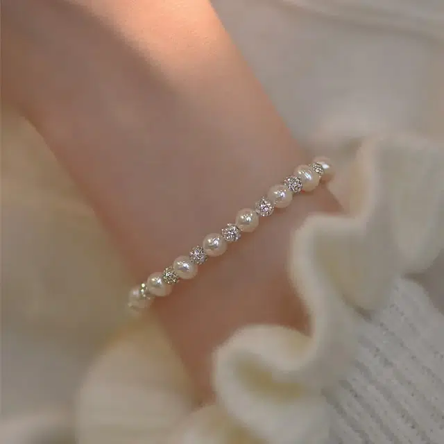 金至福 璀璨星河 优雅浪漫小香风 精致轻奢小众精致百搭通勤 珍珠 手链 女款