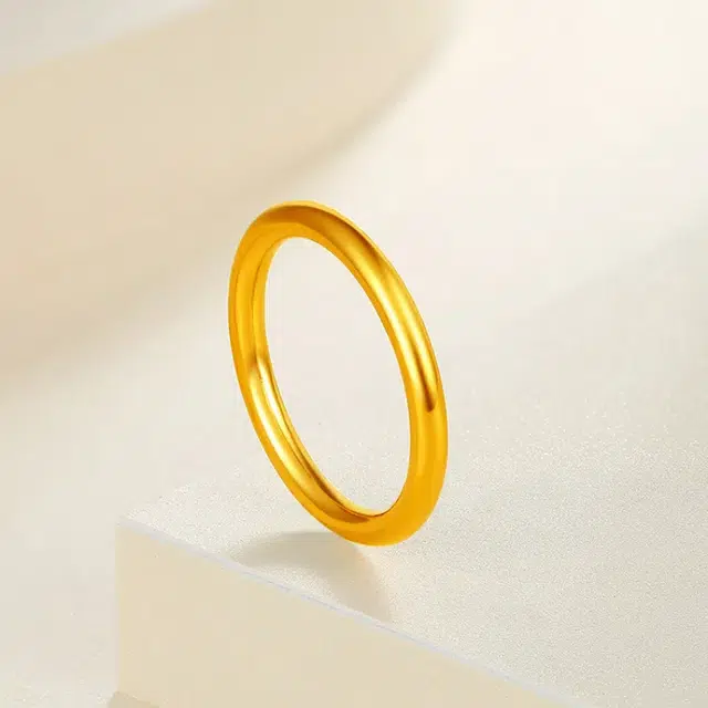 金至福 一生挚爱素圈 足金 按克计价 黄金戒指 男女同款情侣款