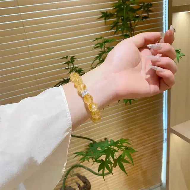金至福 招财进宝八方来财 新中式小众寓意好运暴富 高能量净化磁场平安纳福 做个富婆天然 黄水晶 手串 男女同款情侣款