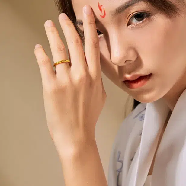 金至福 一生挚爱素圈 足金 按克计价 黄金戒指 男女同款情侣款