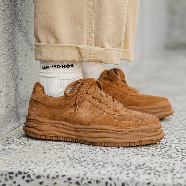 袋鼠头 牛皮 百搭简约 耐磨 低帮 板鞋 男女同款