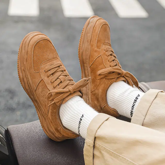 袋鼠头 牛皮 百搭简约 耐磨 低帮 板鞋 男女同款