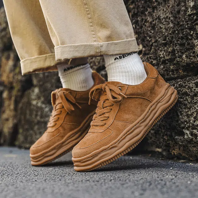 袋鼠头 牛皮 百搭简约 耐磨 低帮 板鞋 男女同款