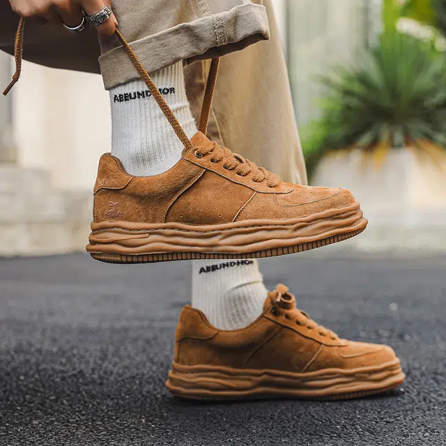 袋鼠头 牛皮 百搭简约 耐磨 低帮 板鞋 男女同款