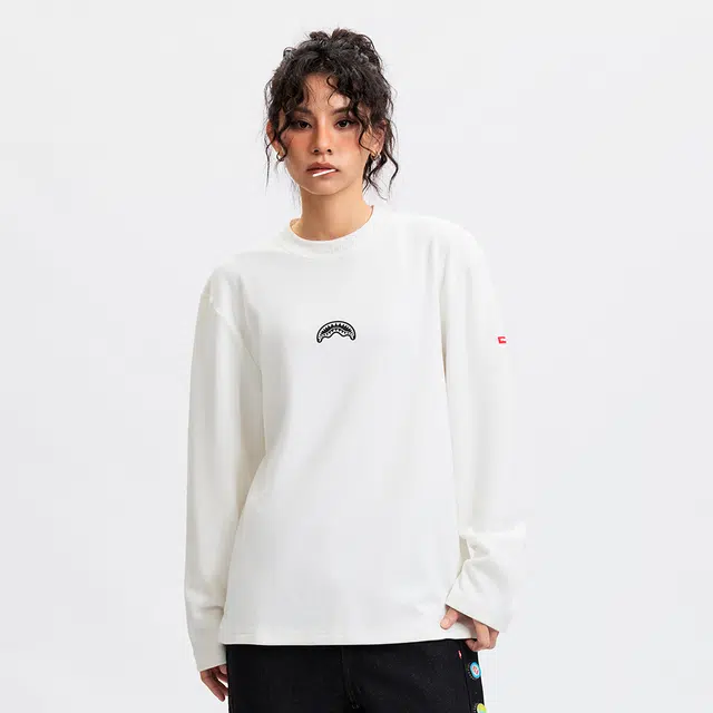 SPRAYGROUND Shark Logo Long Sleeve Tee