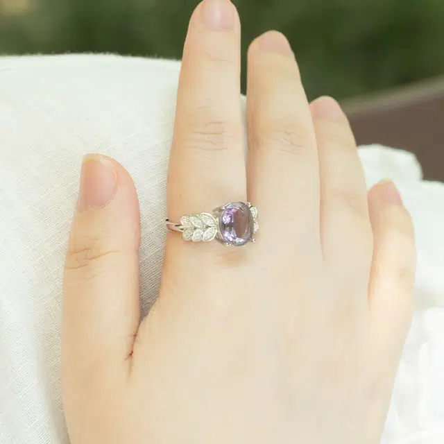 小银匠 个性百搭小众设计时尚好运天然 紫水晶 戒指 女款