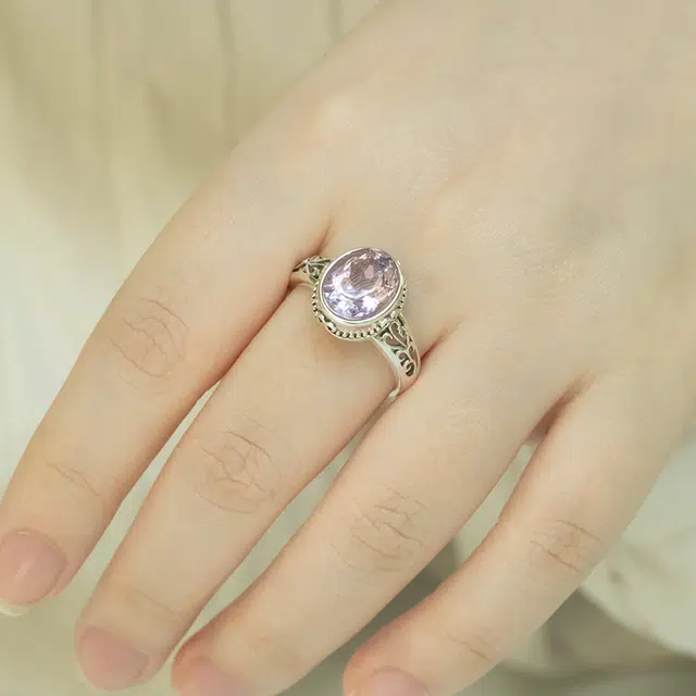小银匠 个性百搭小众设计时尚天然 紫水晶 戒指 女款