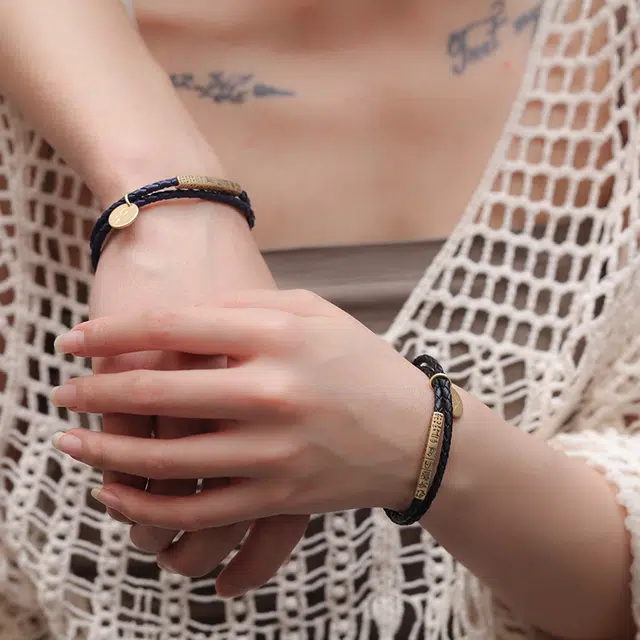 大英博物馆 安卡刻纹复古优质皮质手绳开口可调节 皮绳 手链 男女同款情侣款