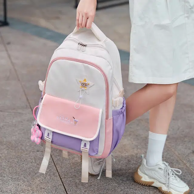 三只小鸭 高颜值大容量小学生三到六年级减负 牛津布 双肩包 女款 黑色/绿色/白色/粉色/蓝色