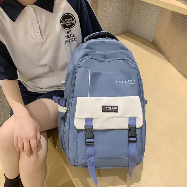三只小鸭 女生双肩包 尼龙面料 书包女大容量小学生双肩包初中高中学生简约大学生印花校园背包