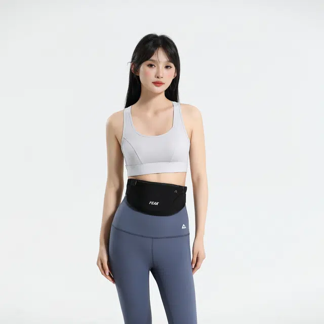 匹克 耐用舒适弹性腰带贴身透气功能齐全多结构轻便时尚通勤出游 莱卡布 腰包 男女同款情侣款 黑色