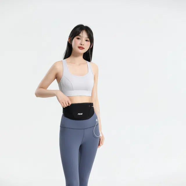 匹克 耐用舒适弹性腰带贴身透气功能齐全多结构轻便时尚通勤出游 莱卡布 腰包 男女同款情侣款 黑色