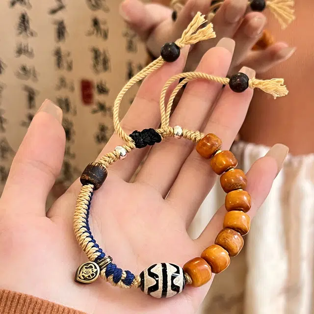 远山乔 国风藏式高级感复古民族风 玛瑙 玉石手串 男女同款情侣款