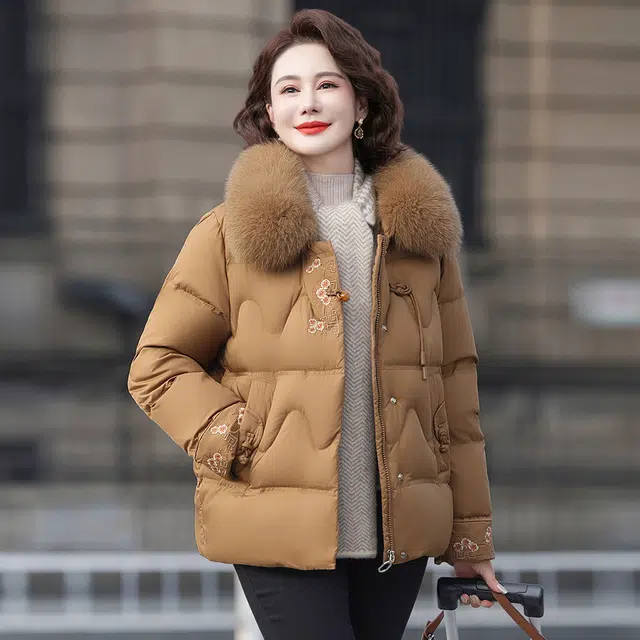 鸭鸭 纯色时尚百搭休闲通勤舒适长袖羽绒服 女款