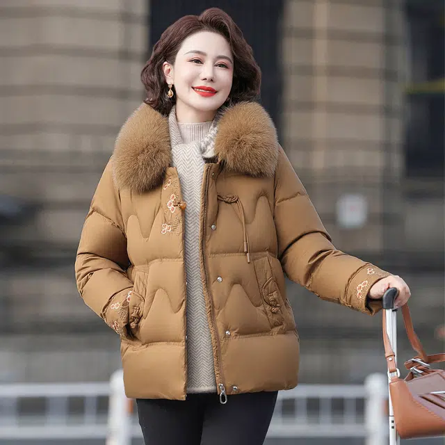 鸭鸭 纯色时尚百搭休闲通勤舒适长袖羽绒服 女款