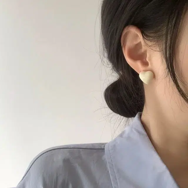 金鹿王 复古爱心耳环 树脂 耳钉 男女同款情侣款