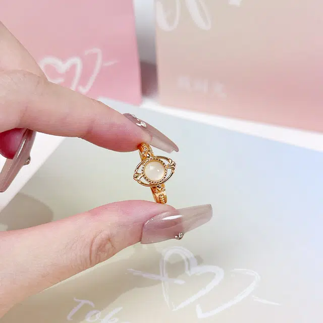 【DSG设计师原创】戴来好运玉碎星河  戴时光 银锆石小众风轻奢高级温柔气质优雅代写贺卡配证书精美礼盒 天然 玉髓 戒指 男女同款情侣款