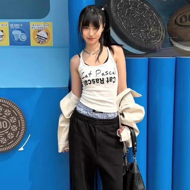 依钗 辣妹修身百搭无袖背心 女款