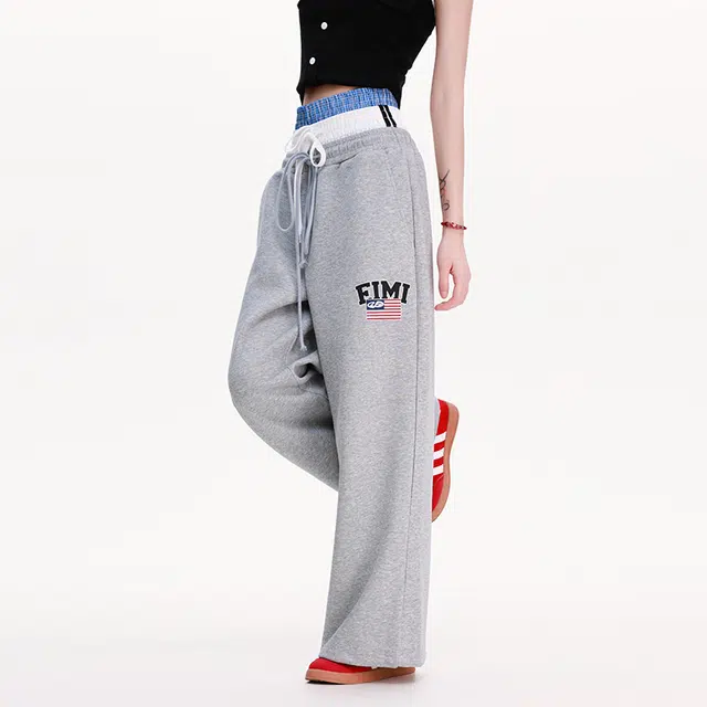 POWXV Retro Layered Waist Tie Sweatpants