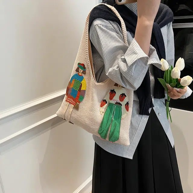 捷朗仕 百搭腋下包 针织 单肩包 常规 女款 多色