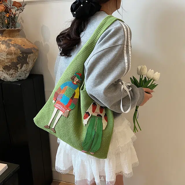 捷朗仕 百搭腋下包 针织 单肩包 常规 女款 多色