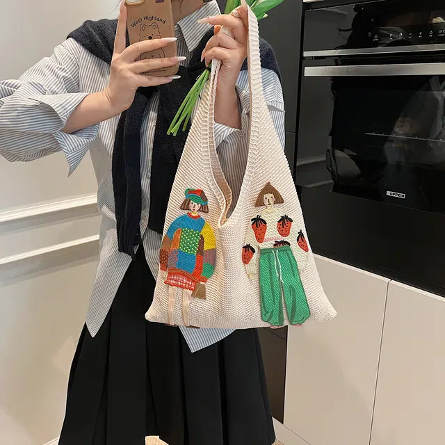 捷朗仕 百搭腋下包 针织 单肩包 常规 女款 多色