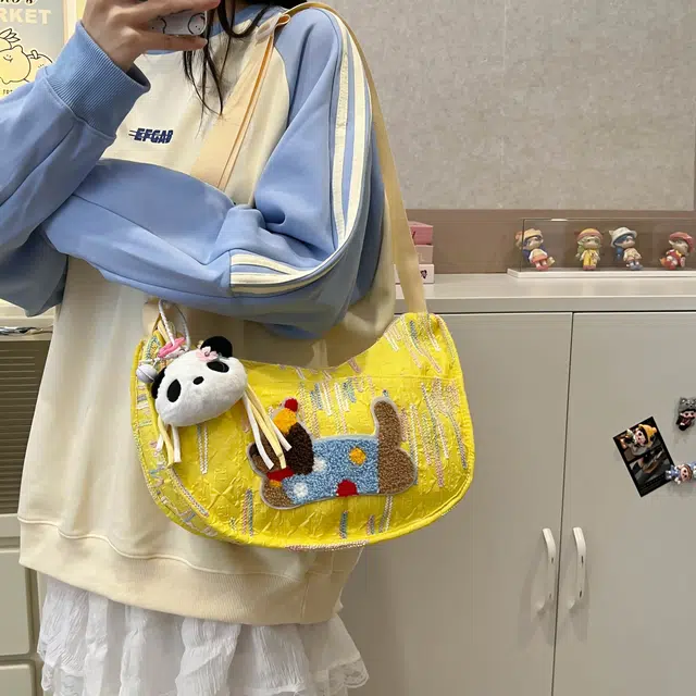 捷朗仕 时尚百搭休闲卡通小狗通勤 尼龙 饺子包单肩斜挎包 女款 多色