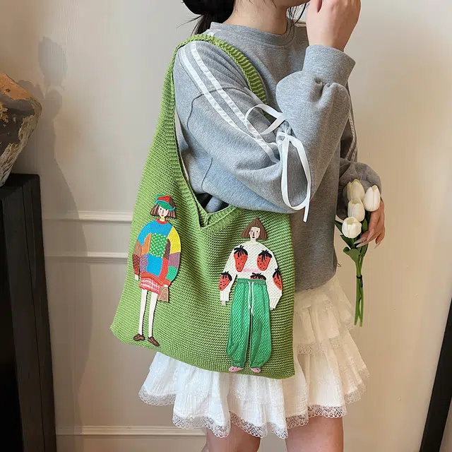 捷朗仕 百搭腋下包 针织 单肩包 常规 女款 多色