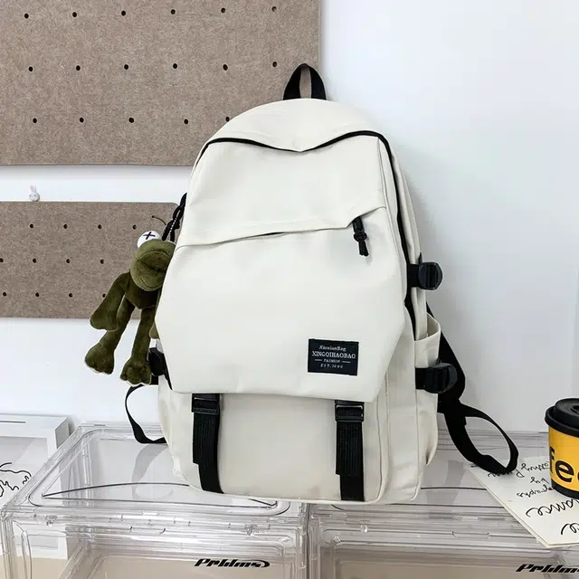 捷朗仕 简约高颜值通勤百搭 复合布 双肩包 常规 男女同款情侣款 黑色/白色
