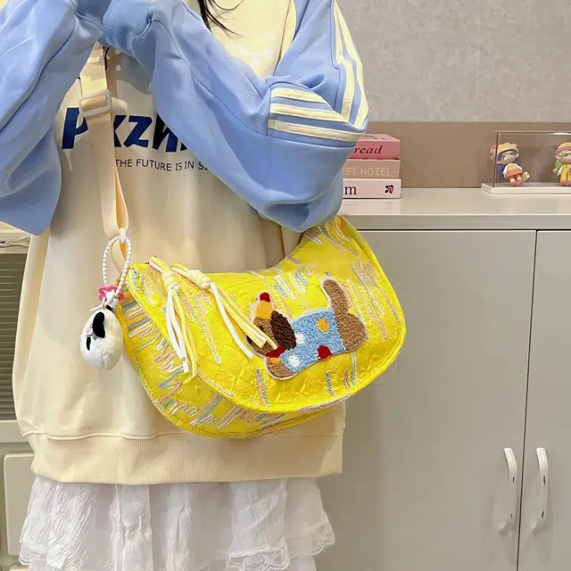 捷朗仕 时尚百搭休闲卡通小狗通勤 尼龙 饺子包单肩斜挎包 女款 多色