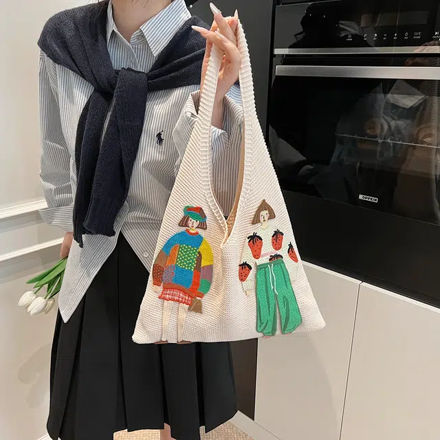 捷朗仕 百搭腋下包 针织 单肩包 常规 女款 多色