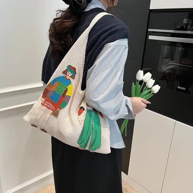 捷朗仕 百搭腋下包 针织 单肩包 常规 女款 多色