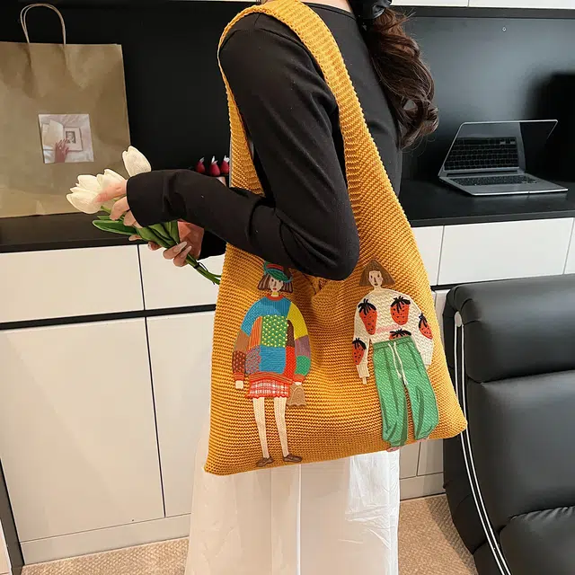 捷朗仕 百搭腋下包 针织 单肩包 常规 女款 多色