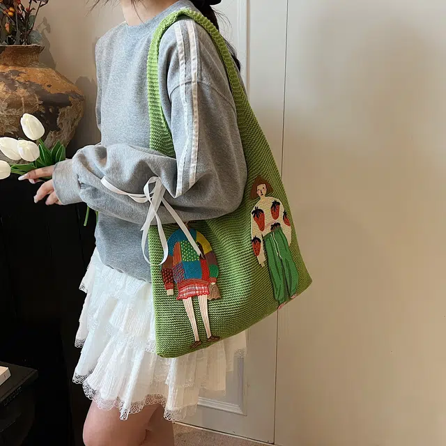 捷朗仕 百搭腋下包 针织 单肩包 常规 女款 多色