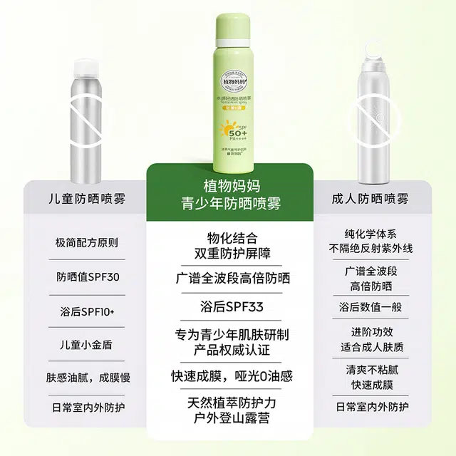 植物妈妈 水感轻透防晒喷雾 防紫外线防水防汗