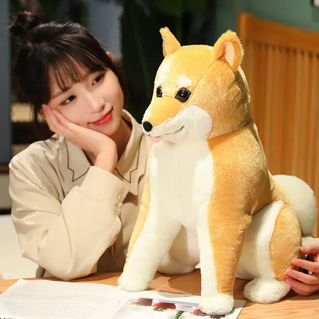 卡威 仿真坐姿柴犬狗狗 玩偶 创意车载毛绒公仔抱枕玩具陪伴玩具