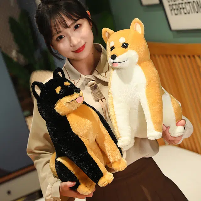 卡威 仿真坐姿柴犬狗狗 玩偶 创意车载毛绒公仔抱枕玩具陪伴玩具