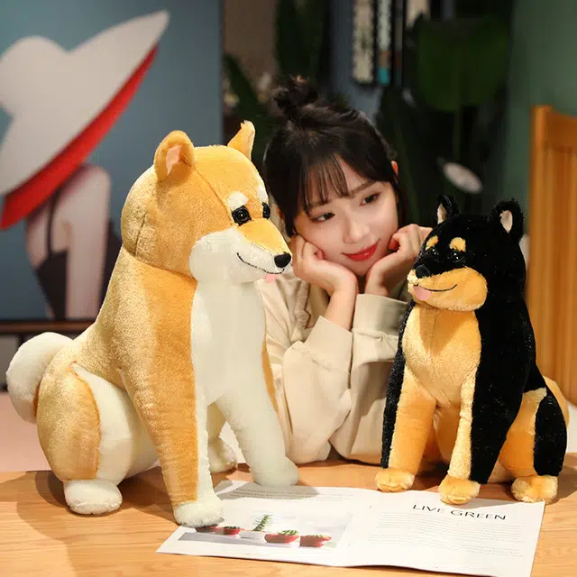 卡威 仿真坐姿柴犬狗狗 玩偶 创意车载毛绒公仔抱枕玩具陪伴玩具