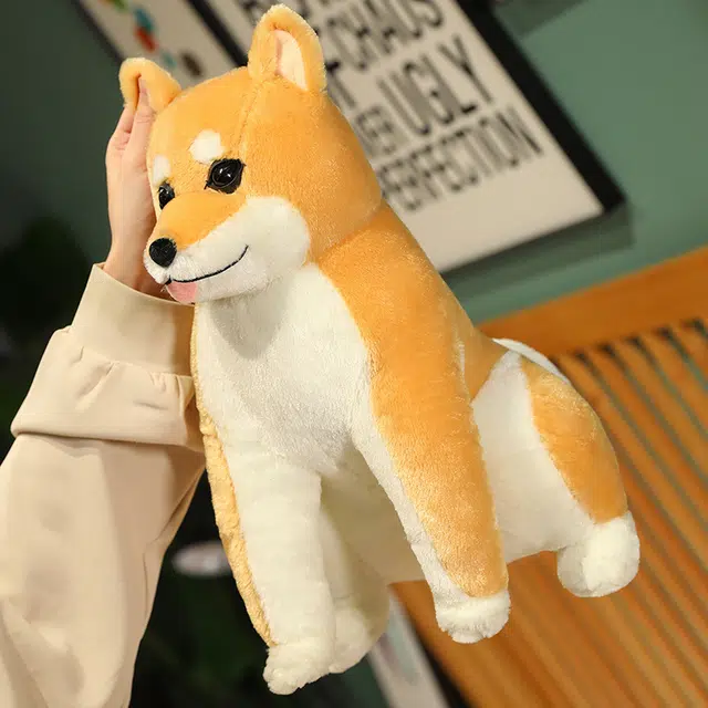 卡威 仿真坐姿柴犬狗狗 玩偶 创意车载毛绒公仔抱枕玩具陪伴玩具