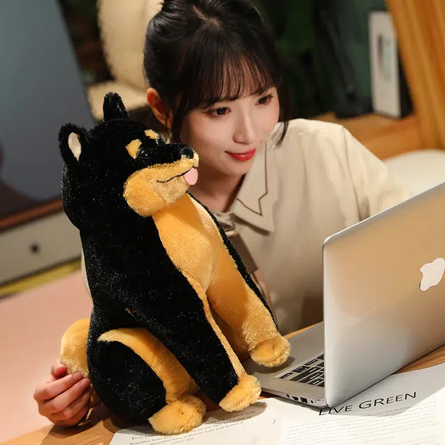 卡威 仿真坐姿柴犬狗狗 玩偶 创意车载毛绒公仔抱枕玩具陪伴玩具