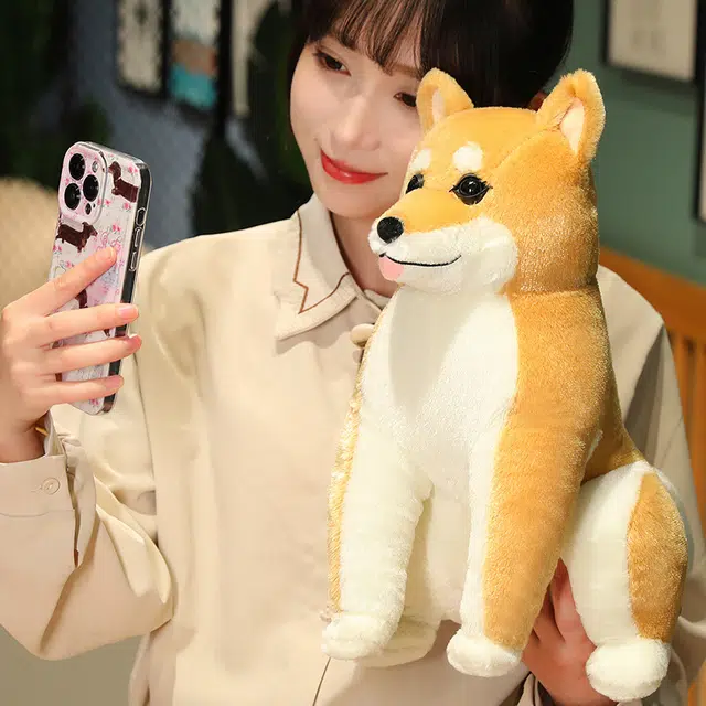 卡威 仿真坐姿柴犬狗狗 玩偶 创意车载毛绒公仔抱枕玩具陪伴玩具