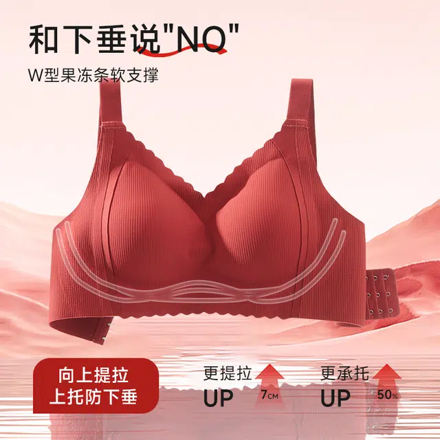 安娜蜜语 无痕无钢圈大胸显小聚拢上托防下垂收副乳文胸 女款