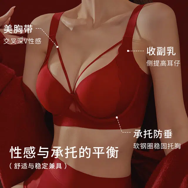 安娜蜜语 调整型胸大显小上托收副乳聚拢防下垂文胸 女款