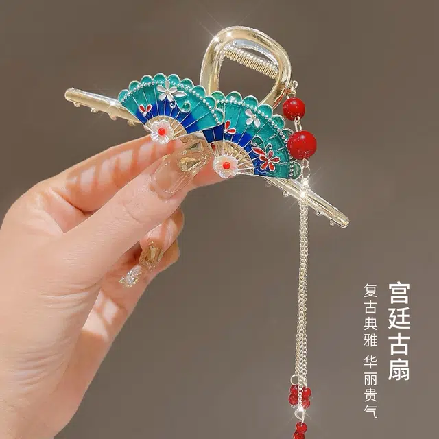 建禄 高级感国风流苏简约抓夹小清新小众设计优雅气质通勤百搭 合金 发夹 女款