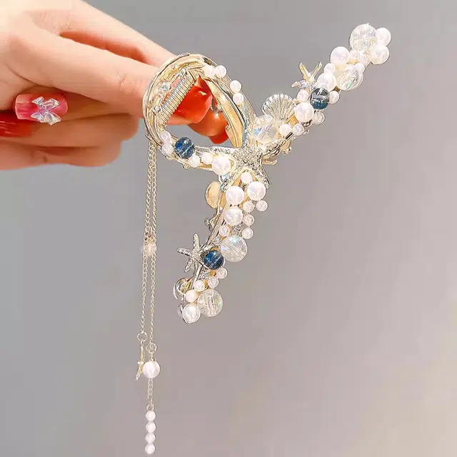 建禄 高级感海洋之心简约小清新小众设计优雅气质百搭 合金 发夹 女款