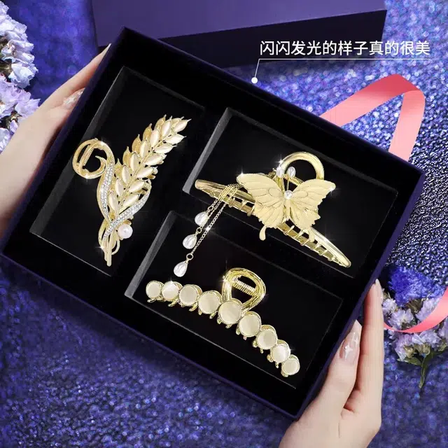 建禄 蝴蝶麦穗花朵鲨鱼日常轻奢通勤简约百搭精致高级感优雅气质#好运 合金 发夹 女款