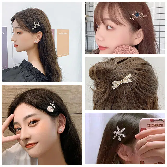 建禄 发饰一周可爱后脑勺顶夹蝴蝶结头花#好运 合金 发夹 女款