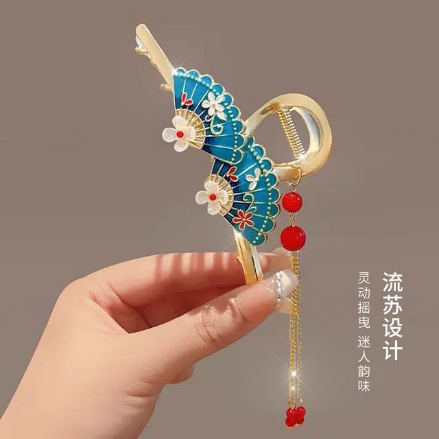 建禄 高级感国风流苏简约抓夹小清新小众设计优雅气质通勤百搭 合金 发夹 女款