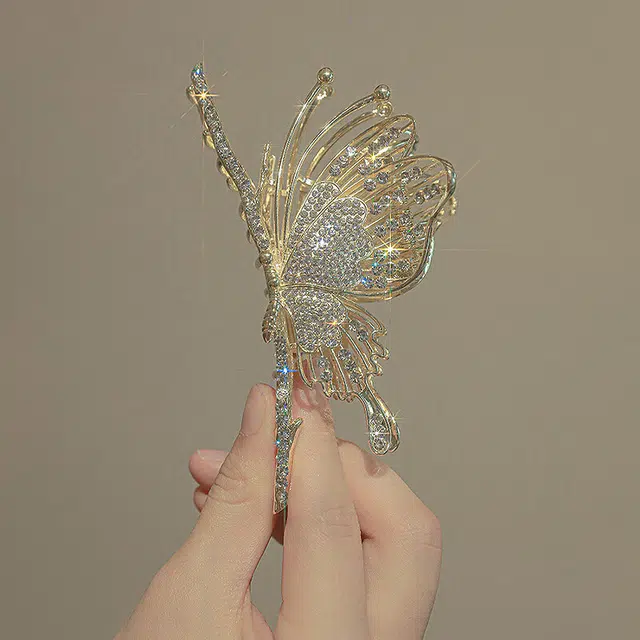 建禄 韩式高级感蝴蝶鲨鱼夹 小清新小众设计#好运 合金 发夹 女款