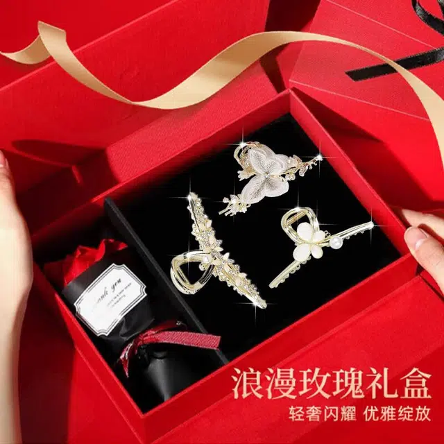 建禄 蝶舞发蝴蝶结头花盘发后脑勺#好运 合金 发夹 女款